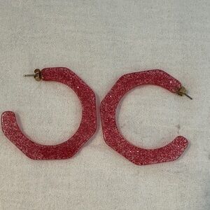 J crew pink glitter earrings
